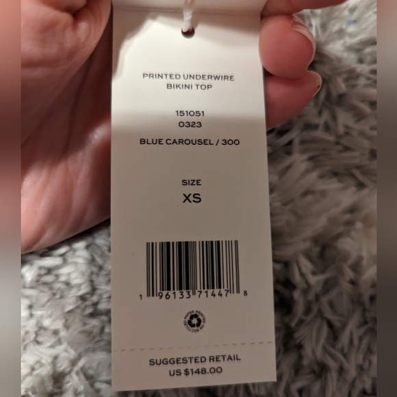 Tory Burch Blue Carousel Bikini Top - Picture 2 of 7